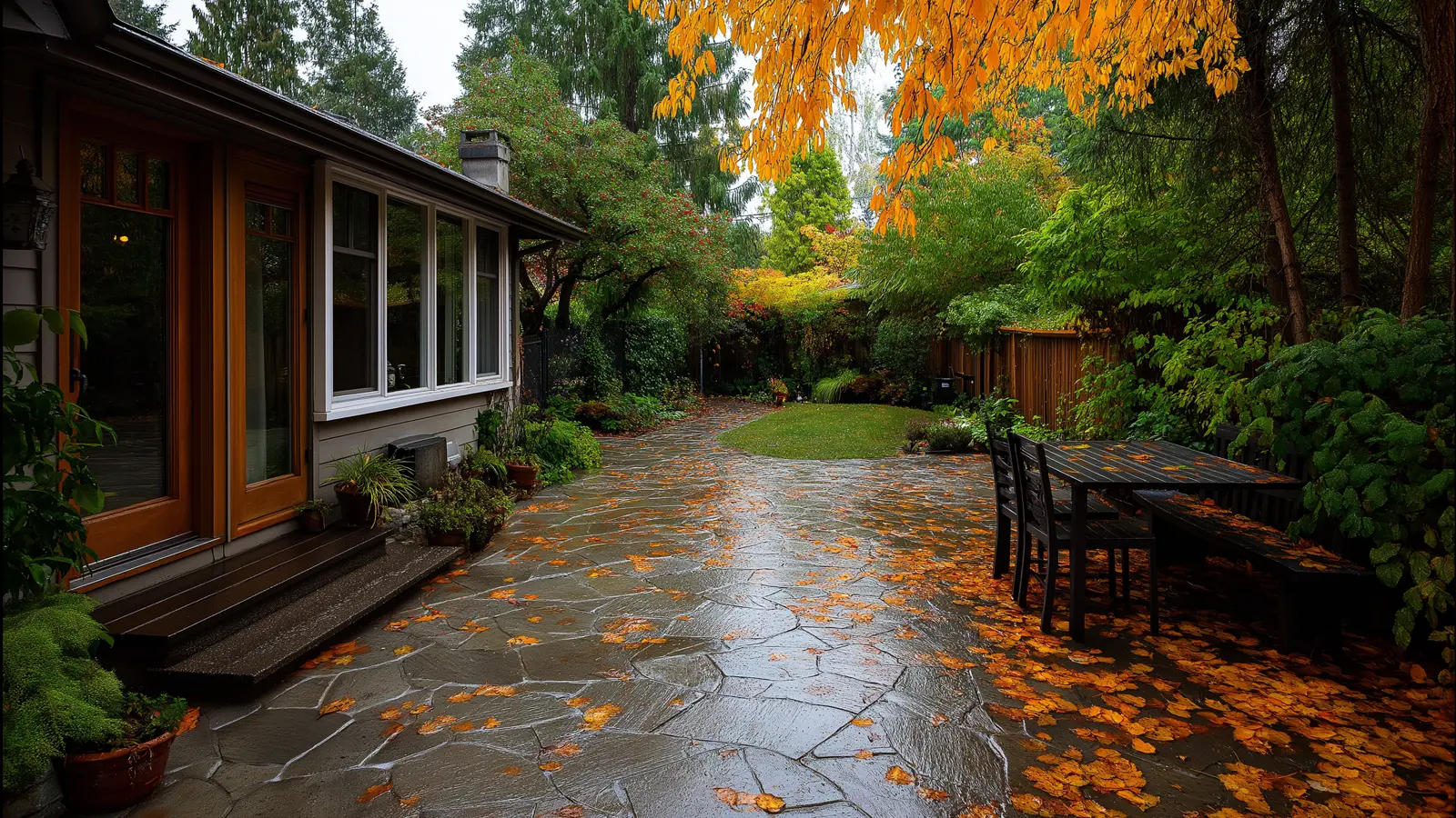 Fall Hardscape Maintenance: Prevent Damage from Leaves and Moisture Fall Hardscape Maintenance: Prevent Damage from Leaves and Moisture